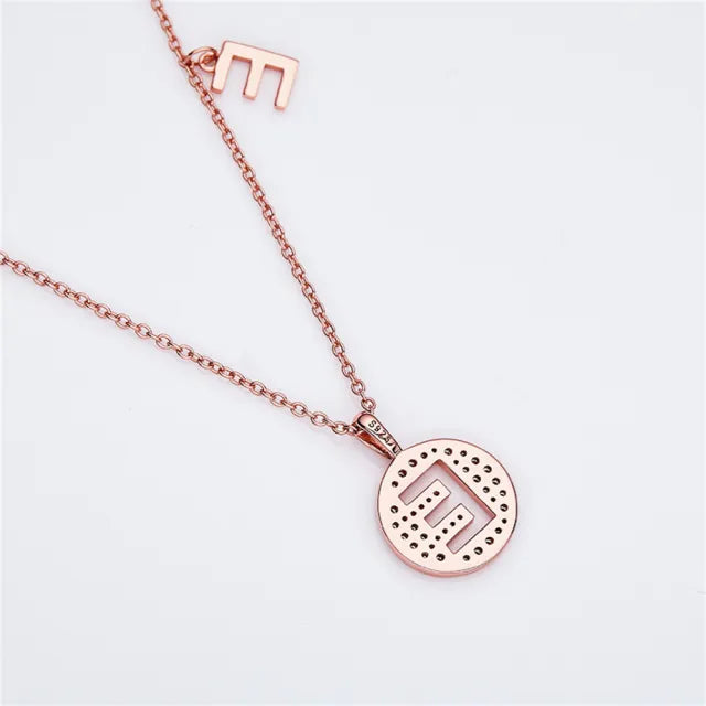 \ E \" Letter Moissanite Diamond Necklace for Women"