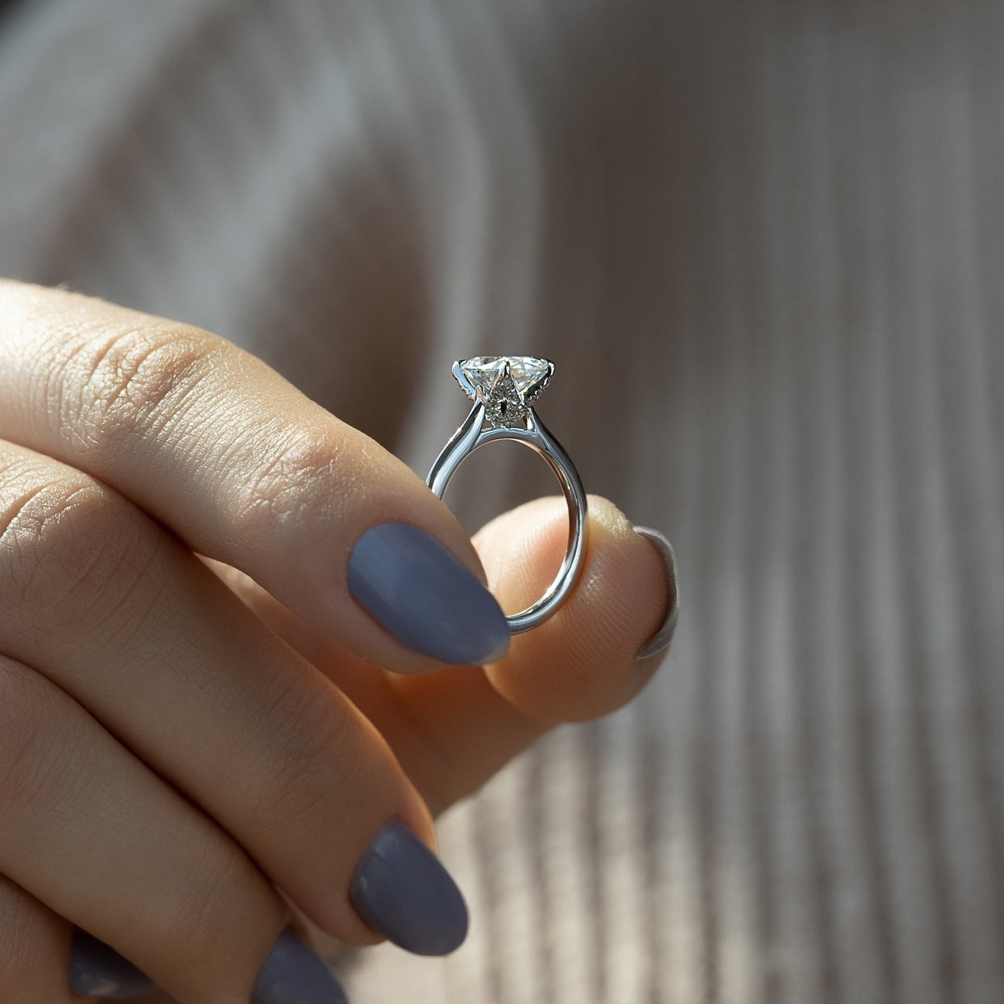 1.5 CT Oval Moissanite Solitaire Engagement Ring