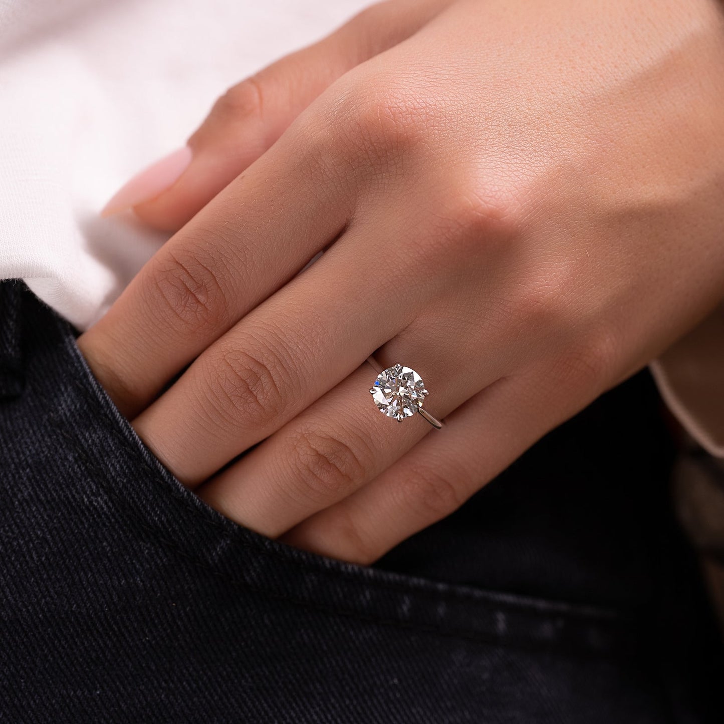 2.50 CT Round Moissanite Solitaire Engagement Ring