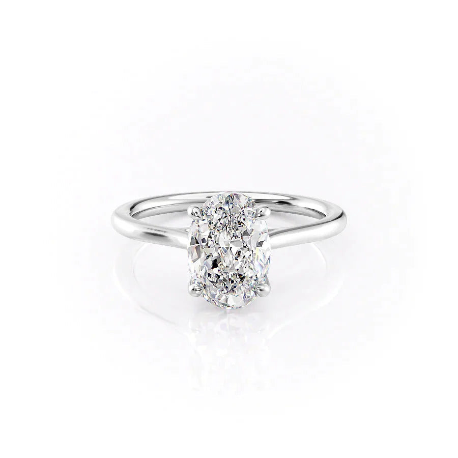 2.0 CT Oval Moissanite Solitaire Engagement Ring
