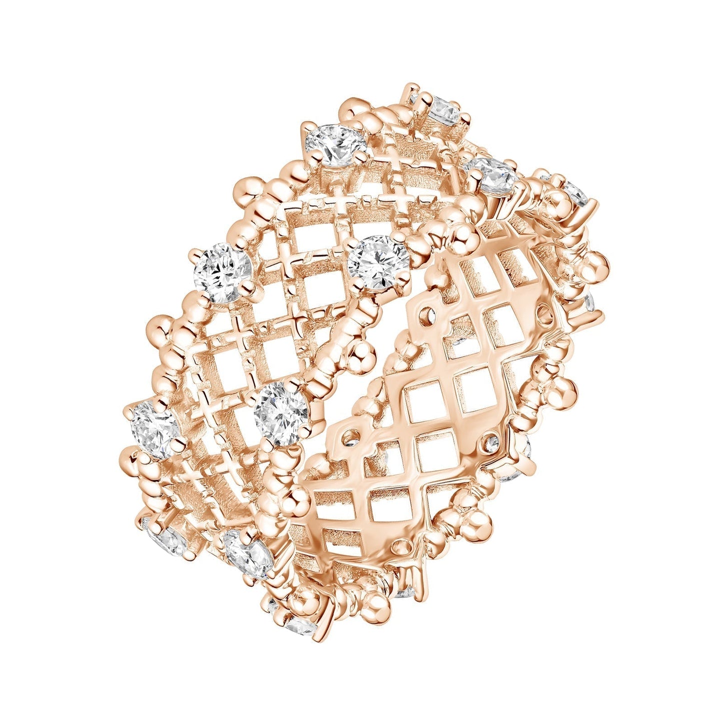 0.85 CT Round Shaped Moissanite Art Deco Wedding Band