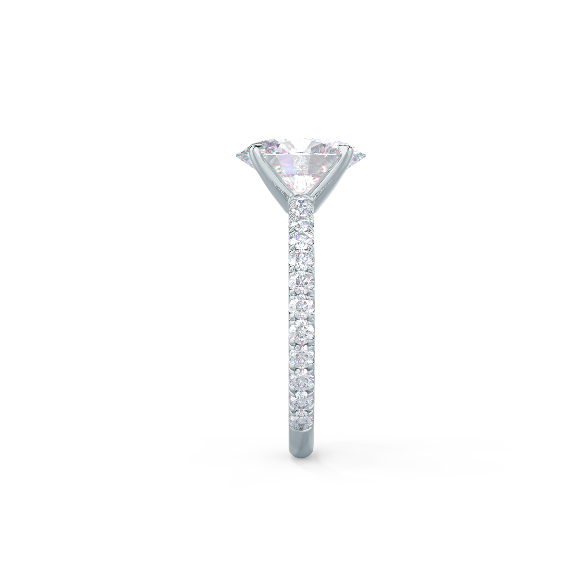 1.75CT Oval Cut Moissanite Classic Pave Diamond Engagement Ring