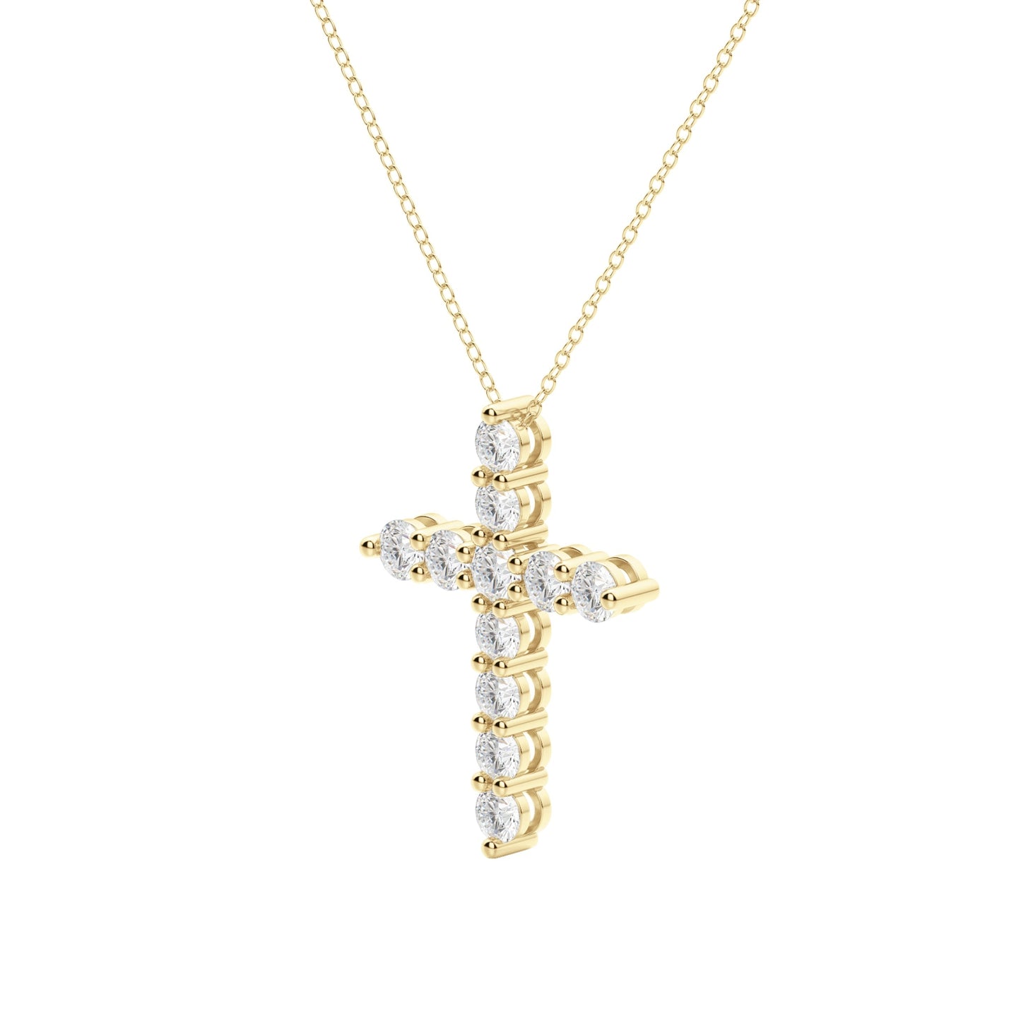 0.17 CT Round Cut Cross Pendant Moissanite Diamond Necklace