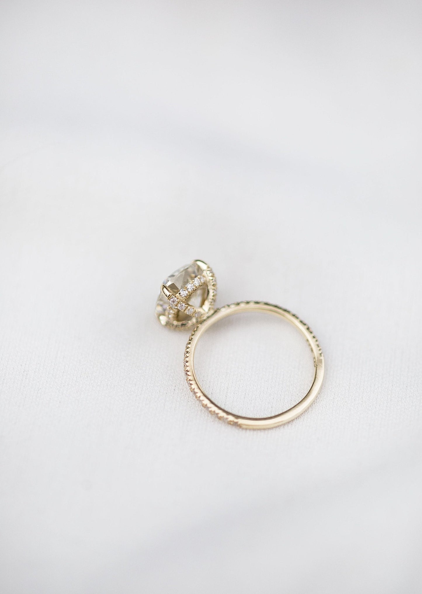 2.0CT Cushion Cut Hidden Halo Moissanite Diamond Engagement Ring