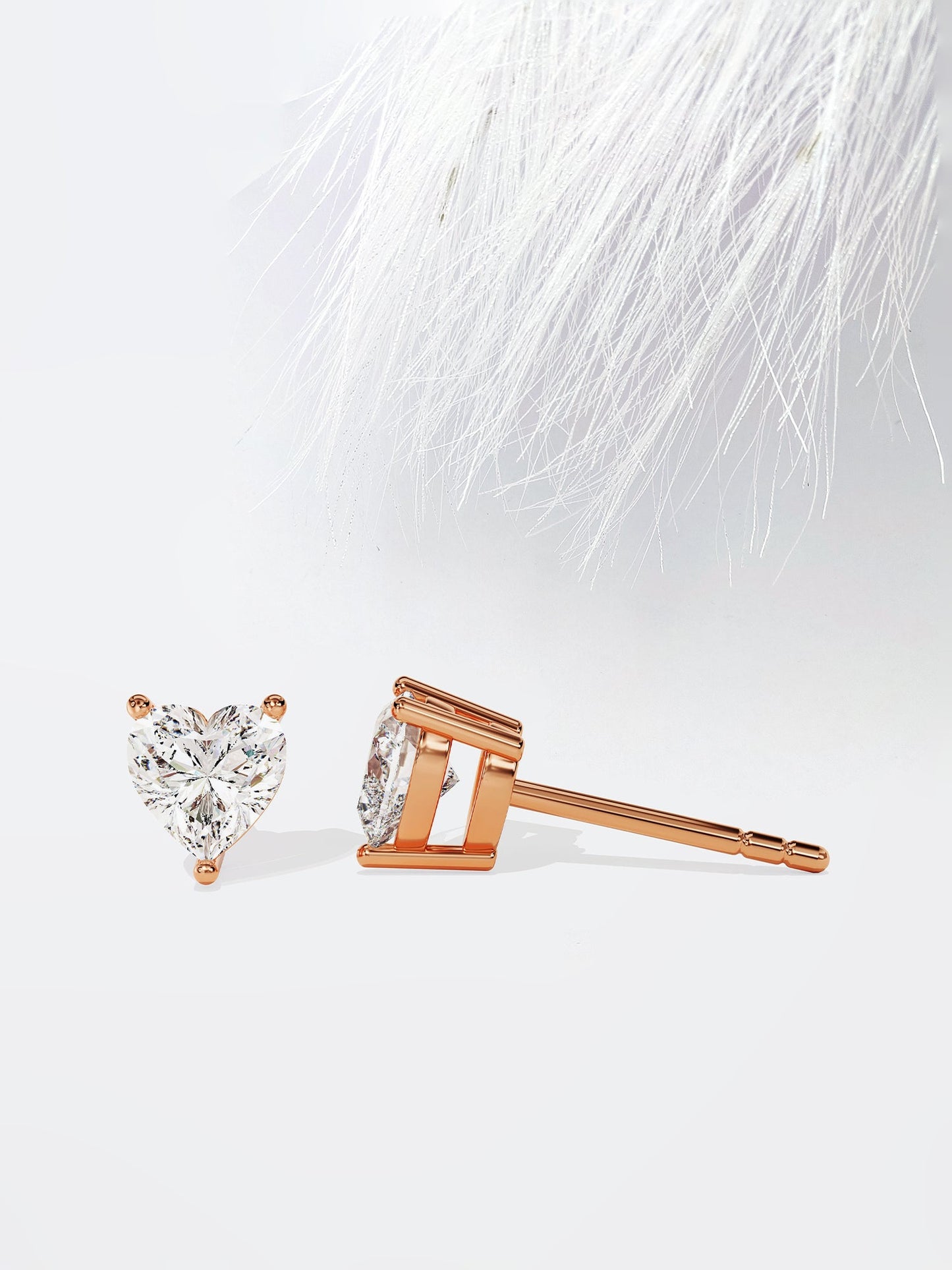 Heart Cut Solitaire Moissanite Stud Diamond Earrings For Women