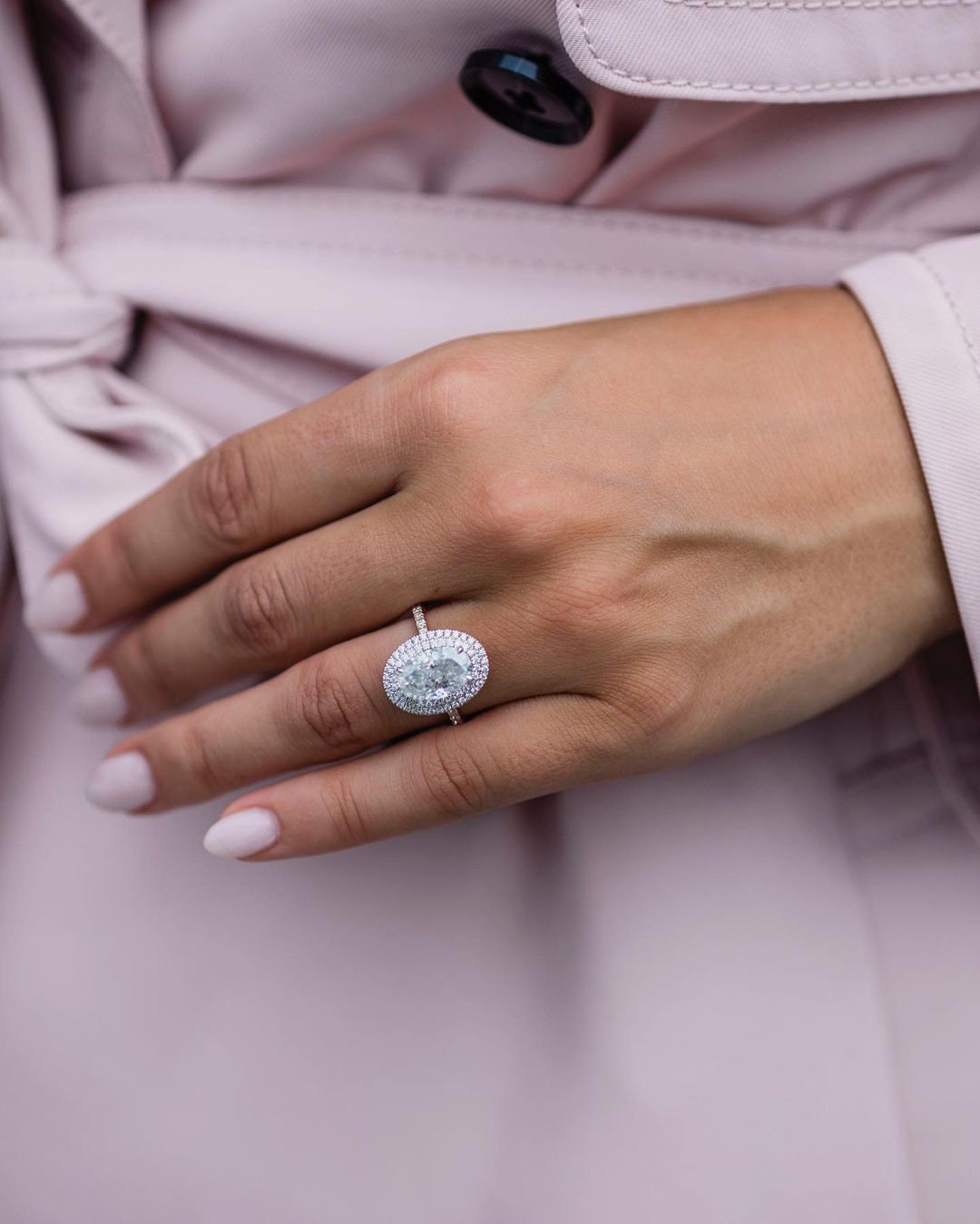 1.85 - 3.85 CT Oval Double Halo Moissanite Engagement Ring