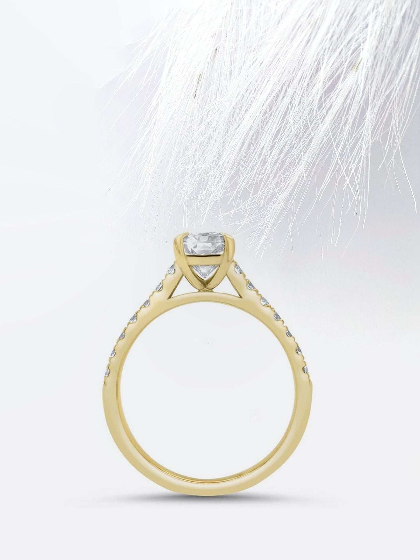 3.0CT Radiant Cut Pave Moissanite Diamond Engagement Ring in Yellow Gold