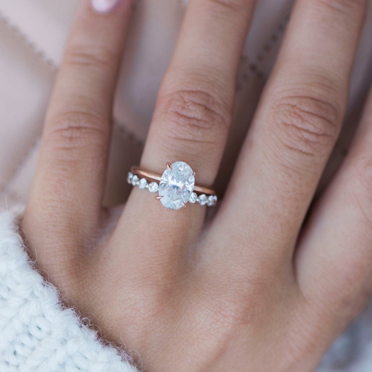 2.70CT Oval Cut Solitaire Moissanite Diamond Engagement Ring