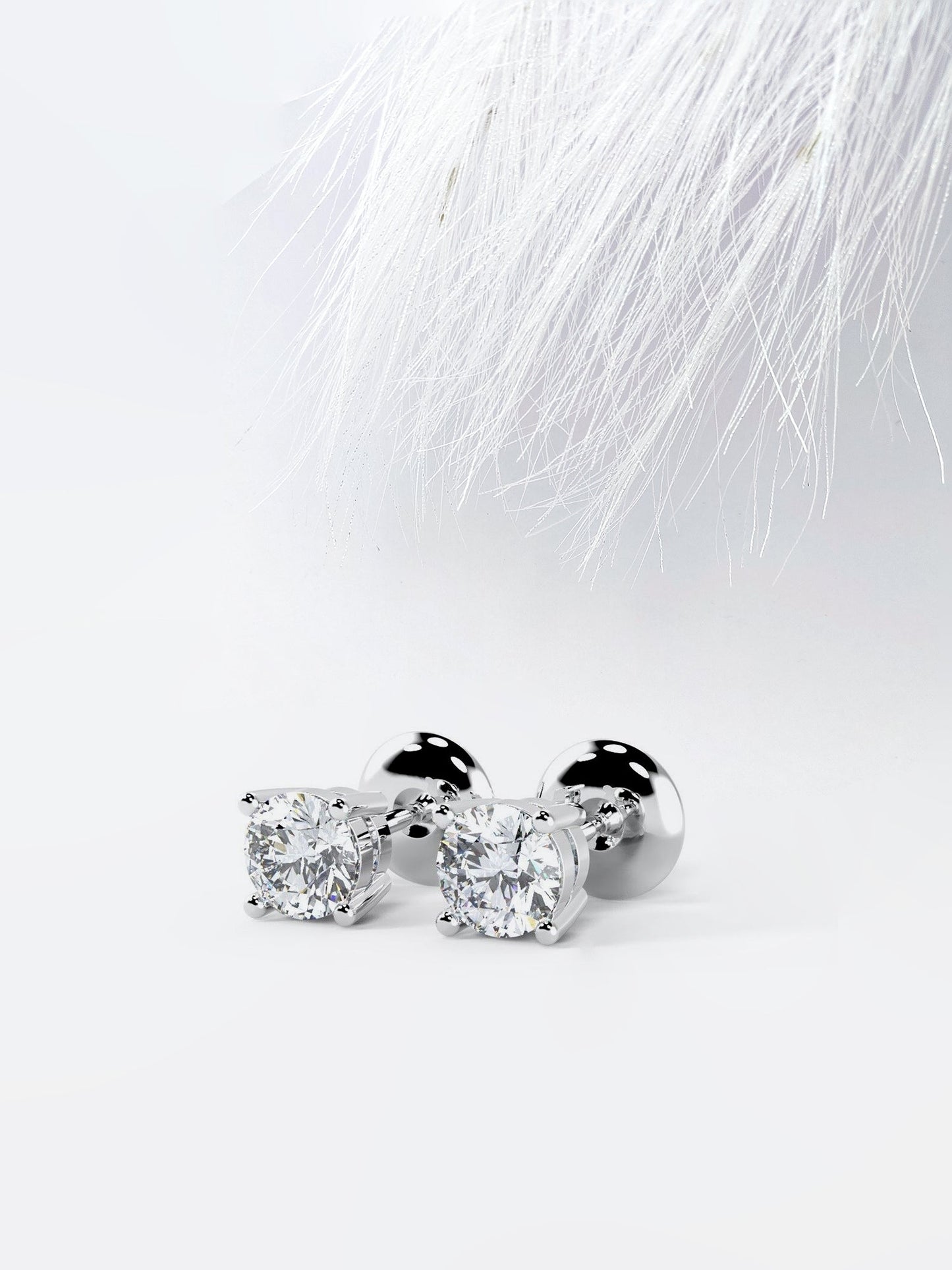 Round Cut Moissanite Stud Diamond Earrings For Women