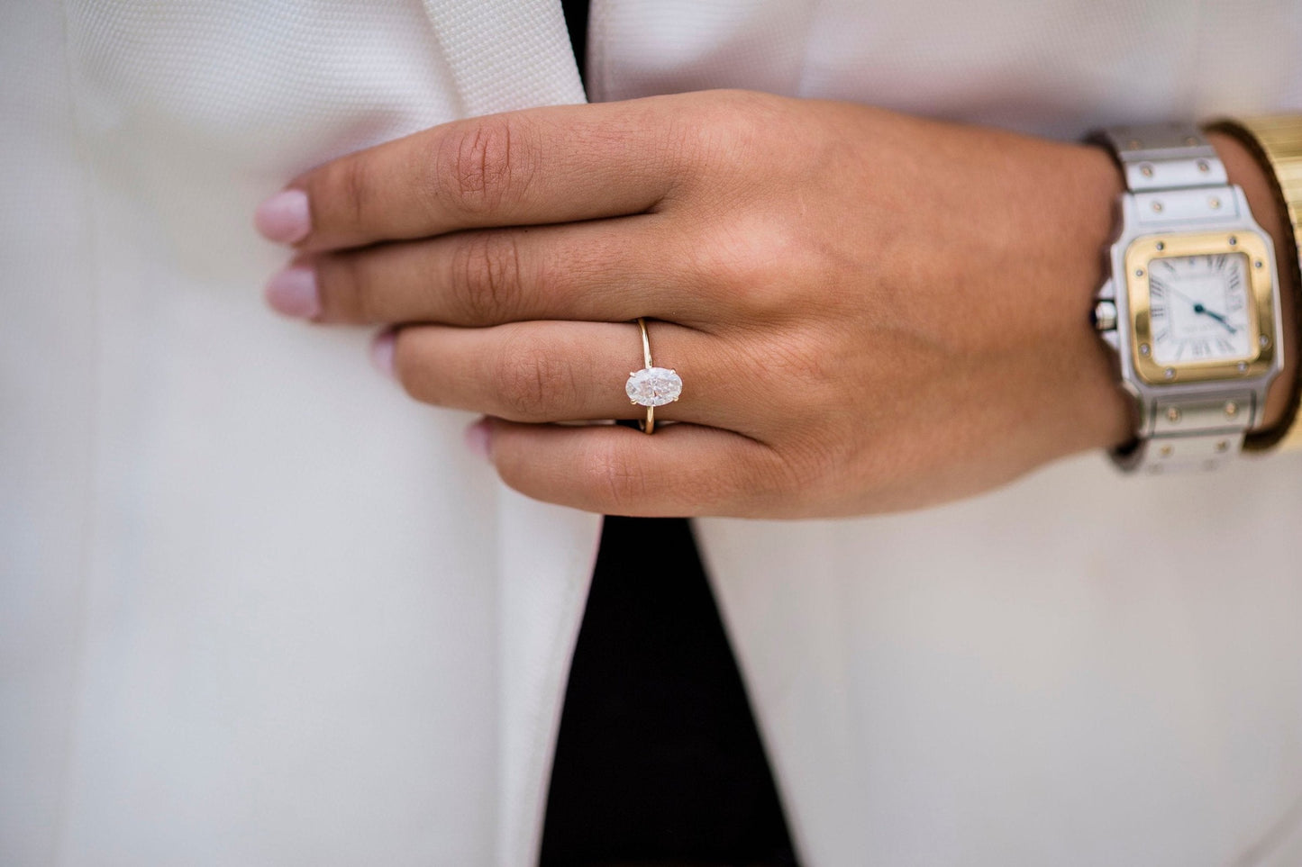 1.85CT Oval Cut Solitaire Moissanite Diamond Engagement Ring