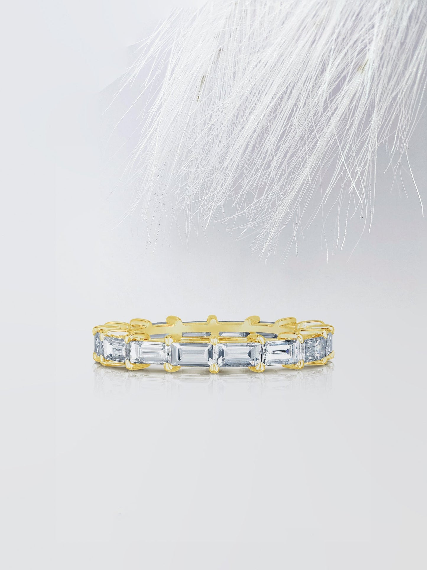 Baguette Cut Eternity Diamond Wedding Band For Women
