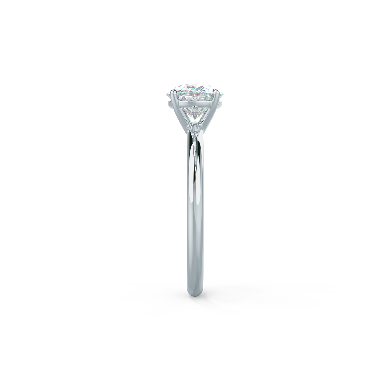 2.0ct Oval Cut East-West Moissanite Diamond Engagement Ring