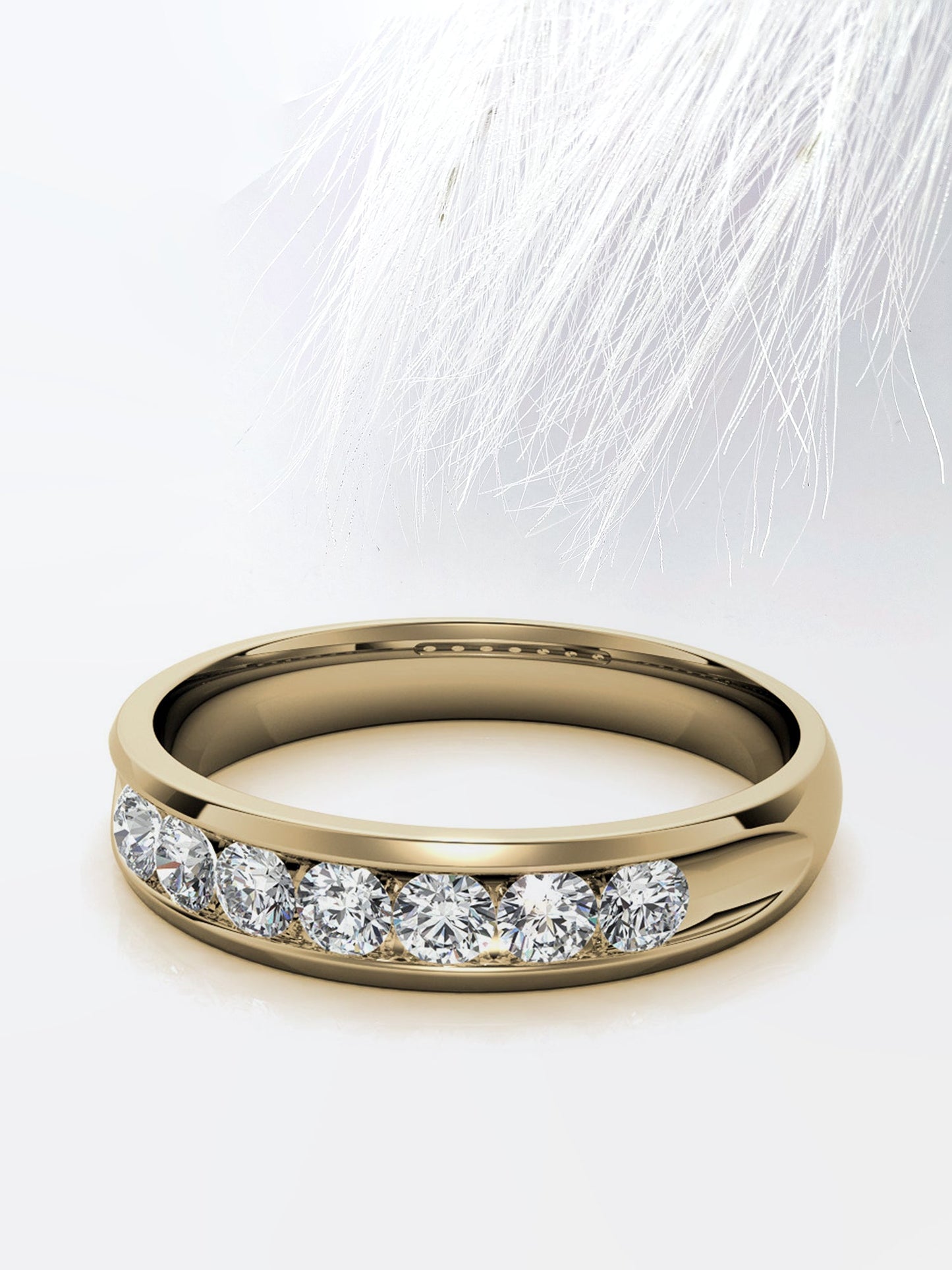 Round Cut Channel Moissanite Men's Diamond Wedding Band