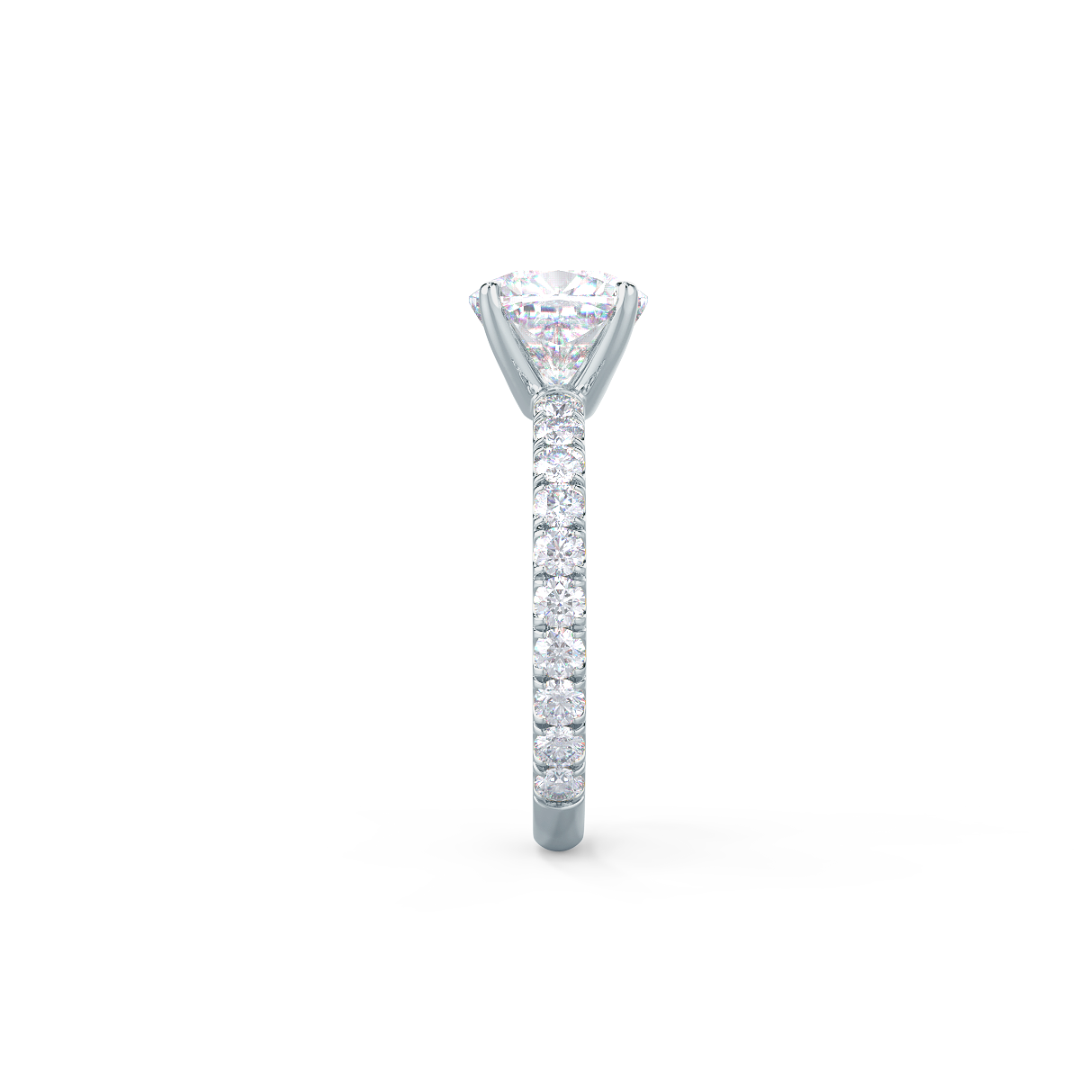 1.75CT Cushion Cut Moissanite Cathedral Pave Diamond Engagement Ring