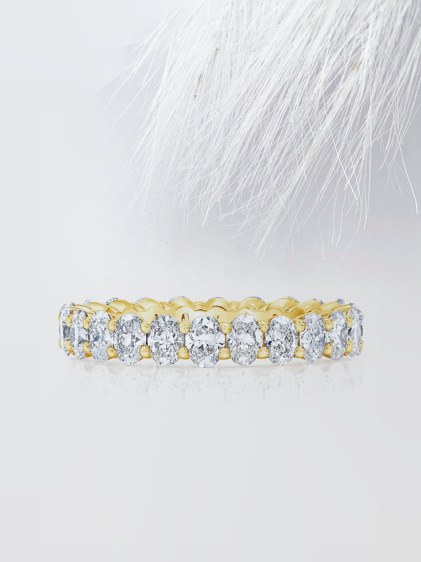 Oval Cut Eternity Diamond Wedding Band For Women