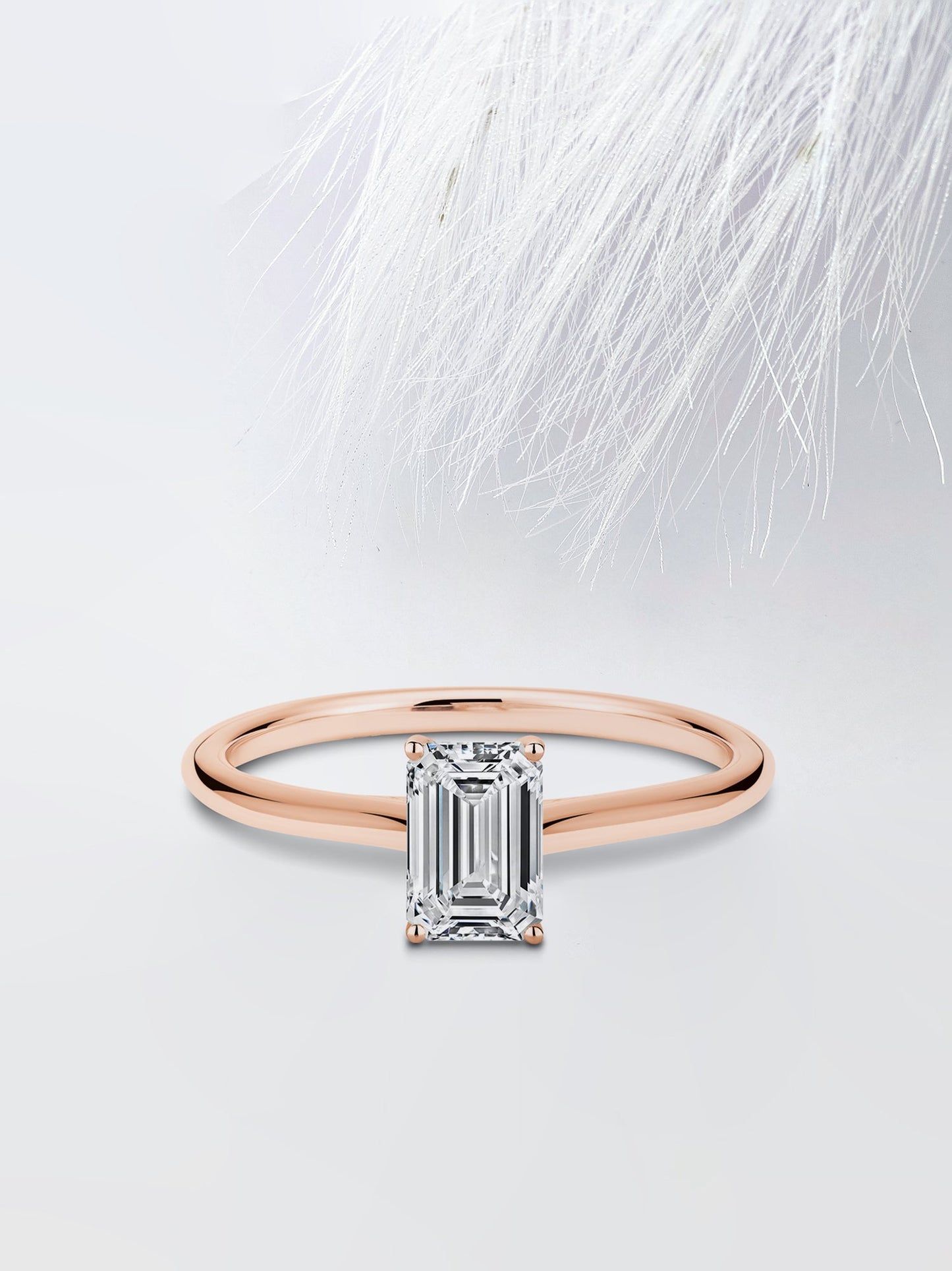0.75CT Emerald Cut Solitaire Moissanite Diamond Engagement Ring For Women