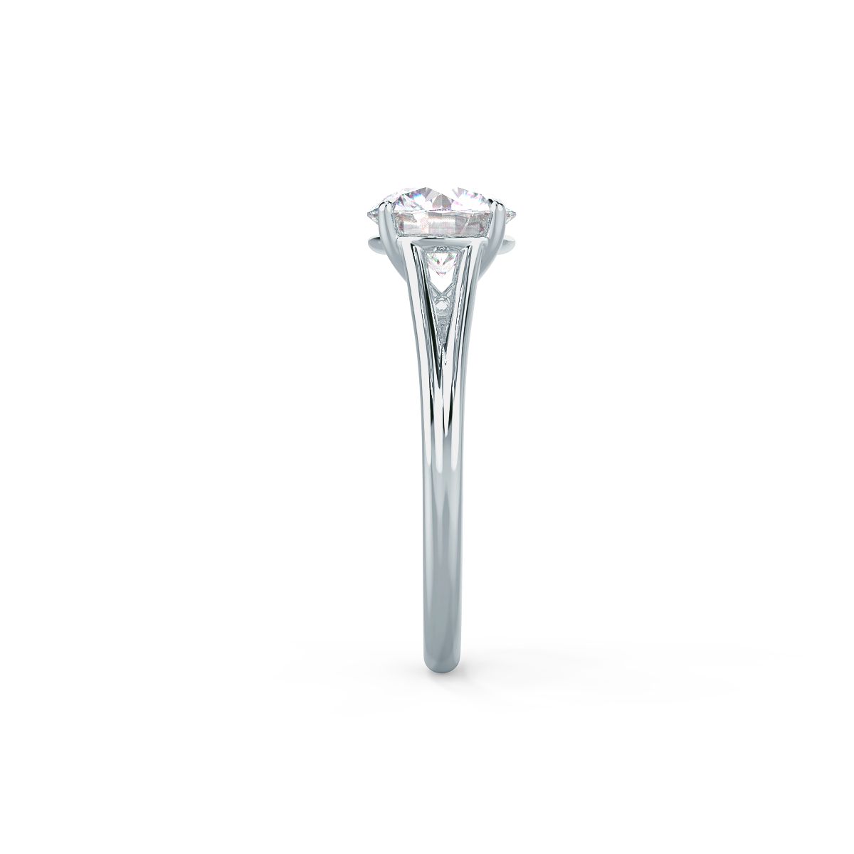 1.50ct Round Cut Moissanite Diamond Split Shank Solitaire Engagement Ring