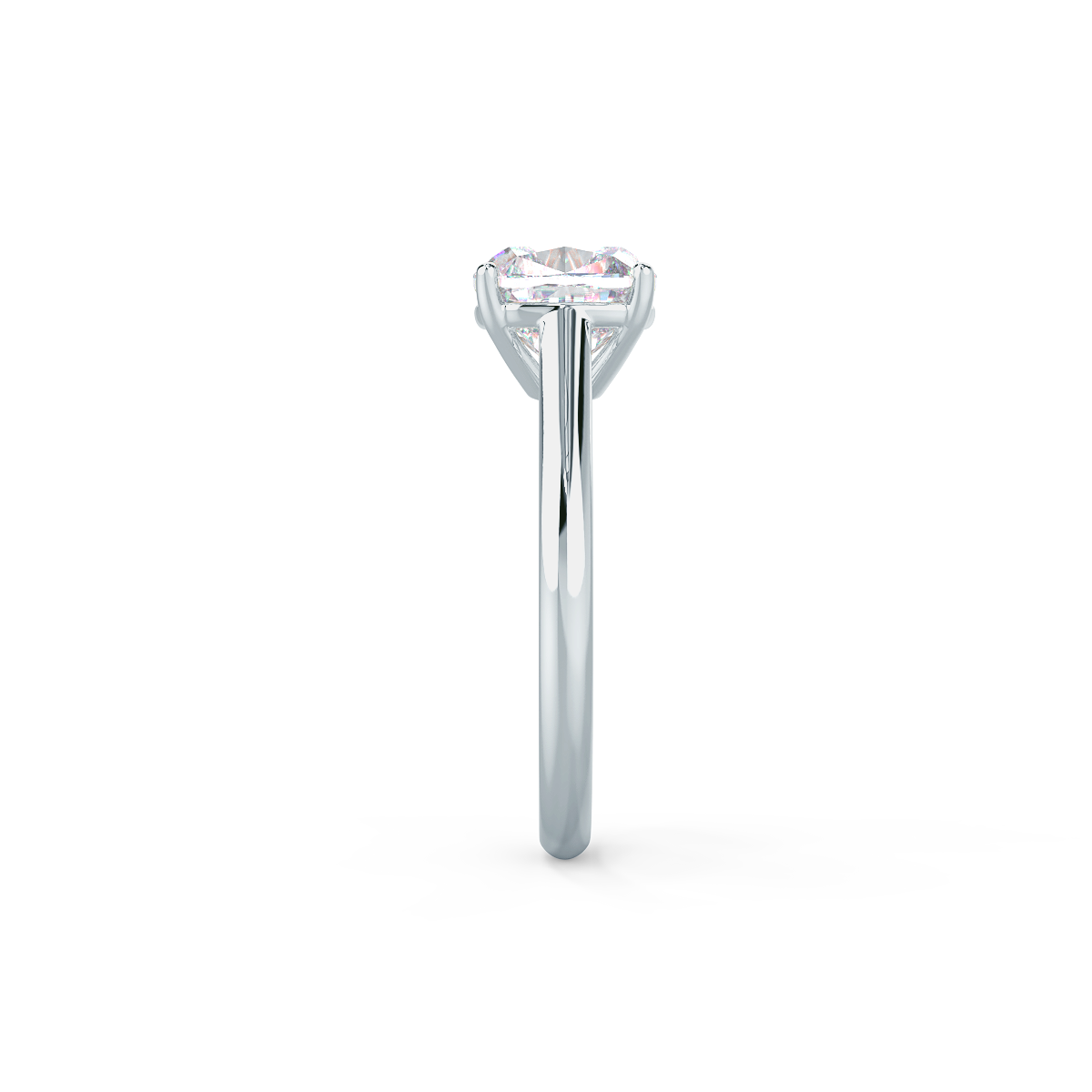 2.25ct Cushion Cut Moissanite Diamond Cathedral Solitaire Engagement Ring