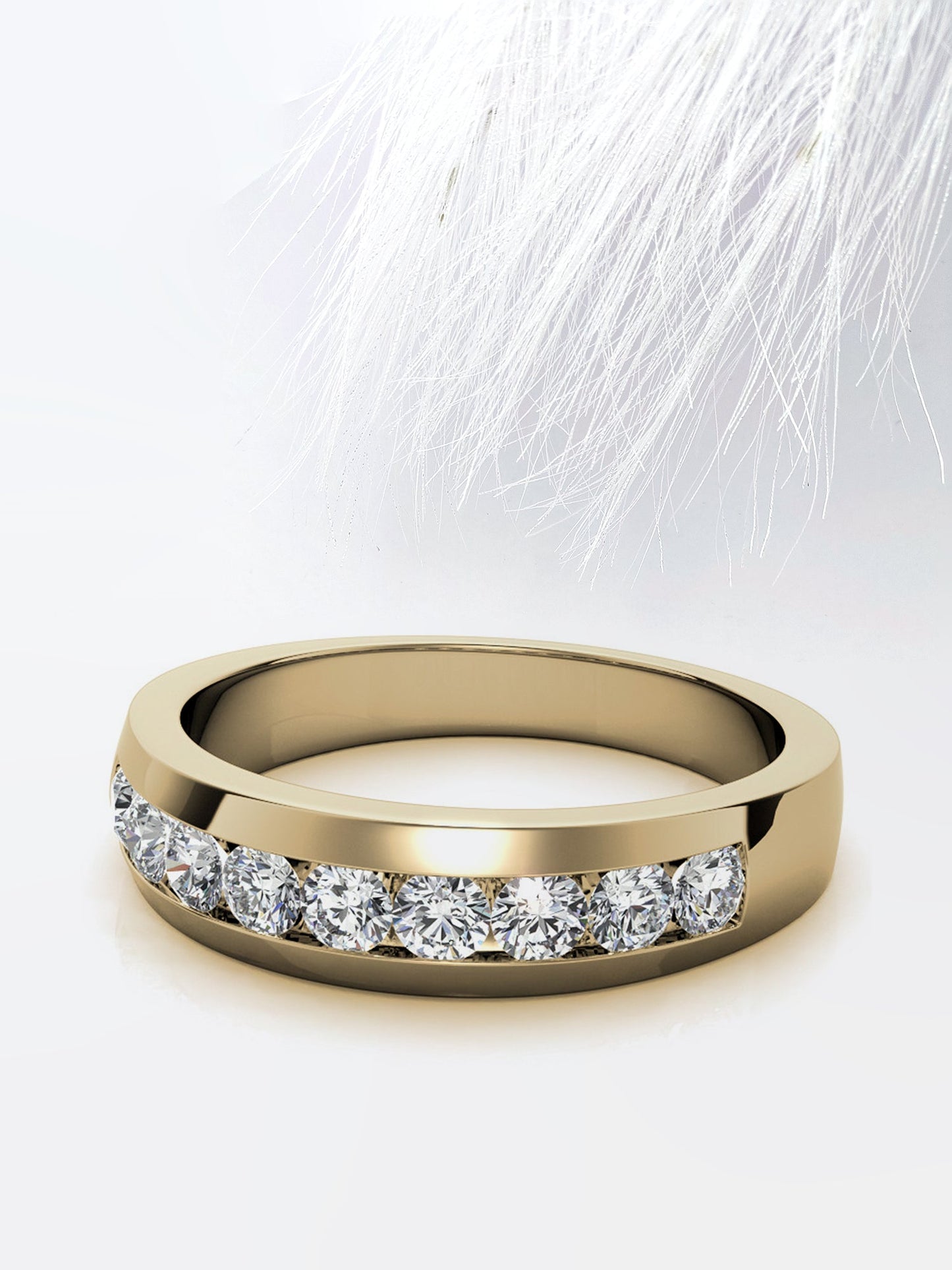 Round Cut Channel Setting Moissanite Men's Diamond Wedding Band