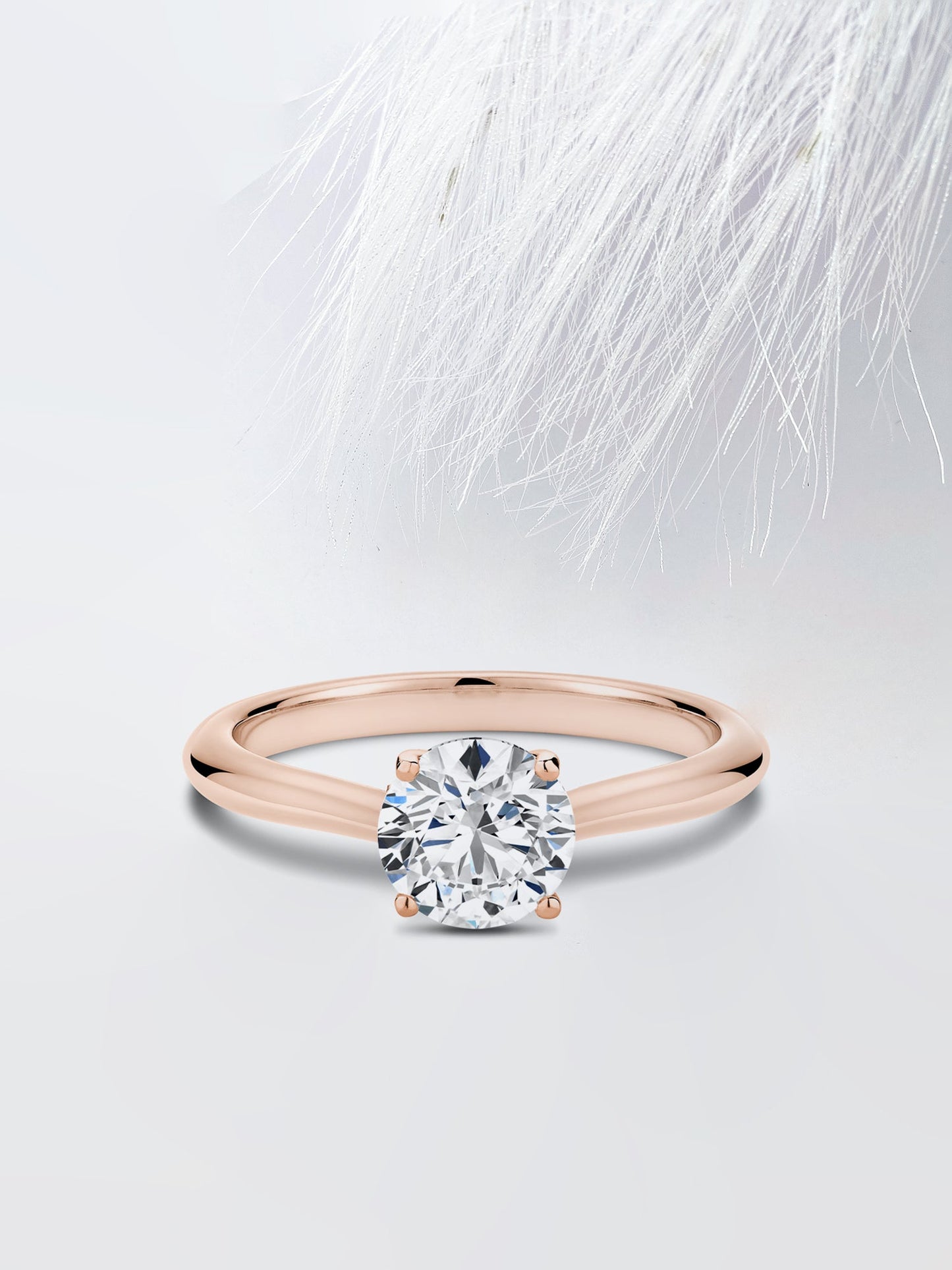0.7CT Round Cut Cathedral Moissanite Diamond Engagement Ring For Women