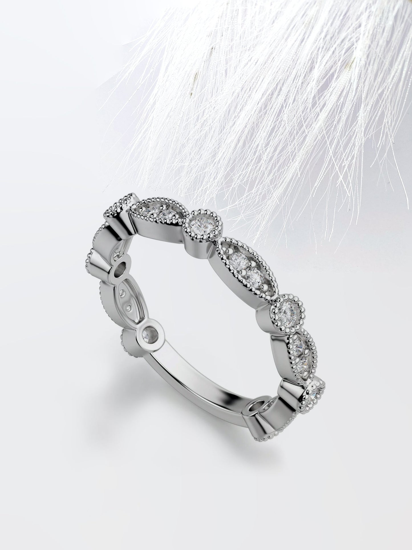 Round Cut 3\\4 Eternity Diamond Wedding Band For Her