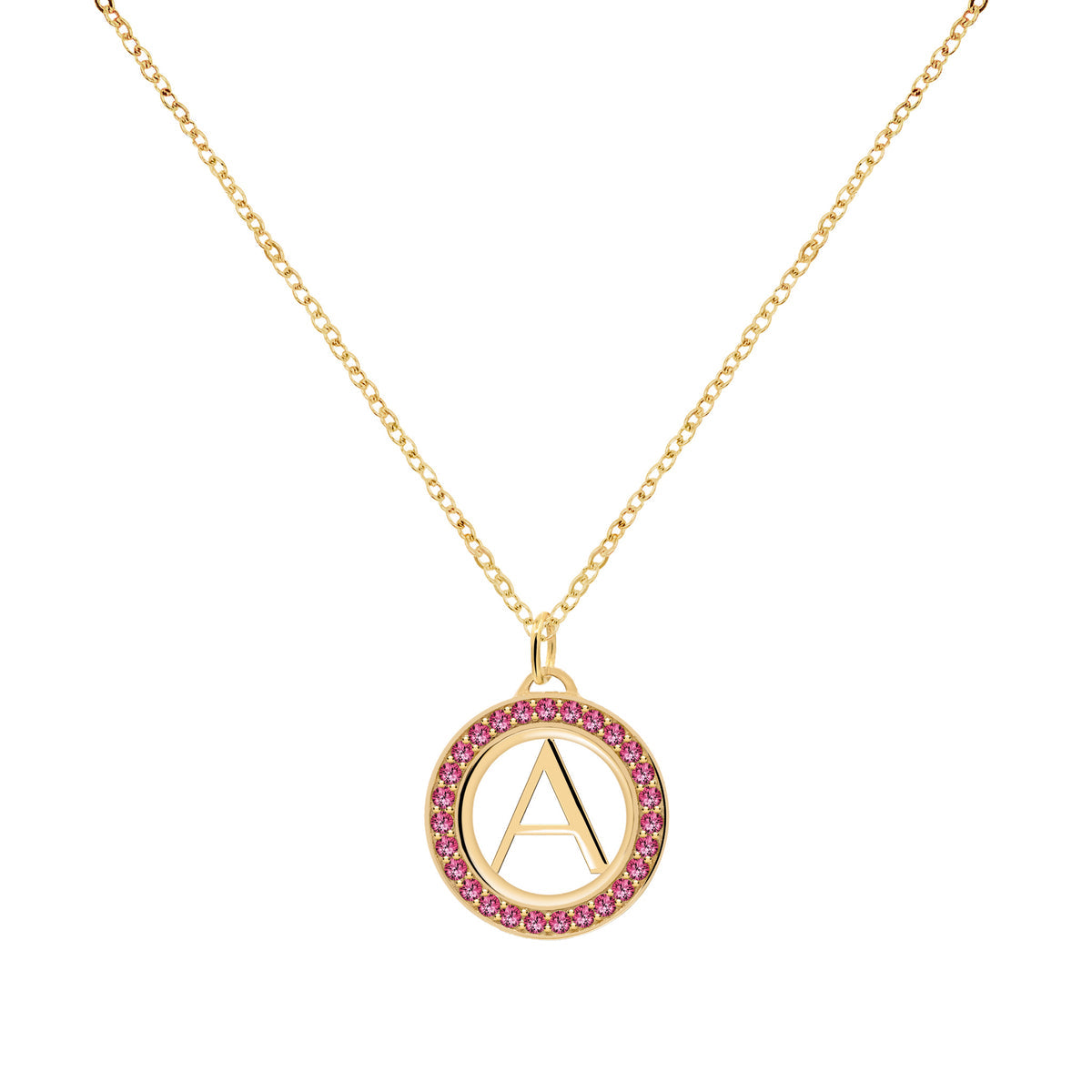 1.50TCW Round Ruby Customized Moissanite July Birthstone Necklace