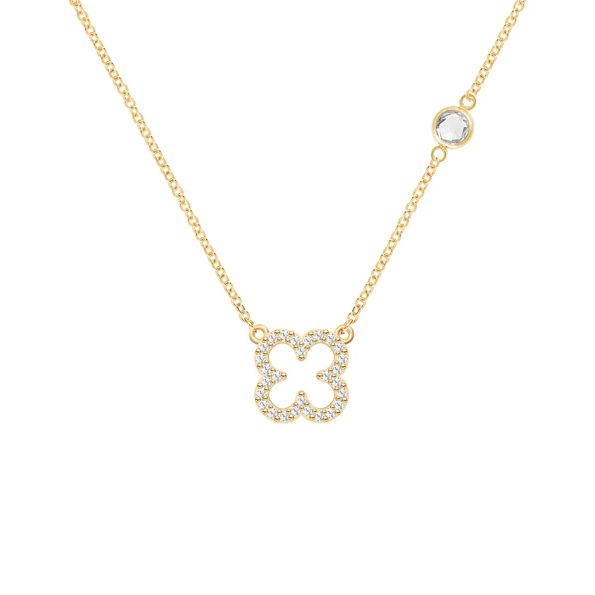 1.93TCW Round Open Floral Moissanite April Birthstone Necklace