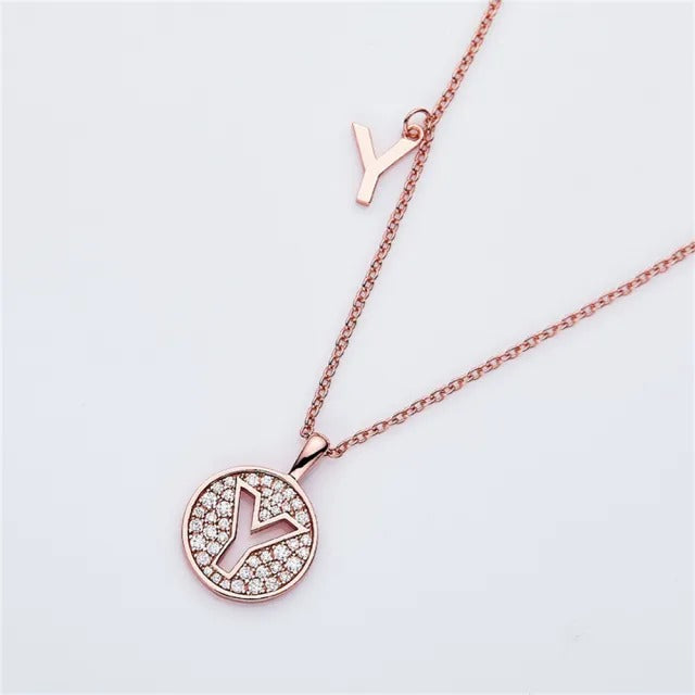 \ Y \" Letter Moissanite Diamond Necklace for Women"