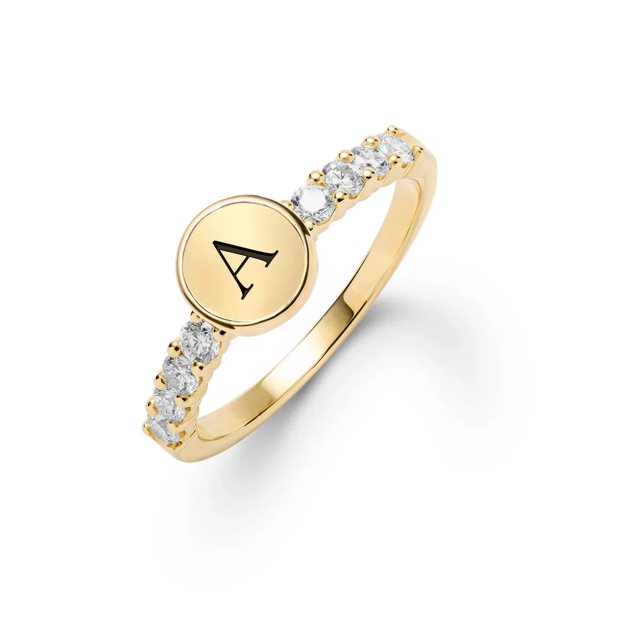 0.96TCW Round Diamond Customized Moissanite April Birthstone Ring