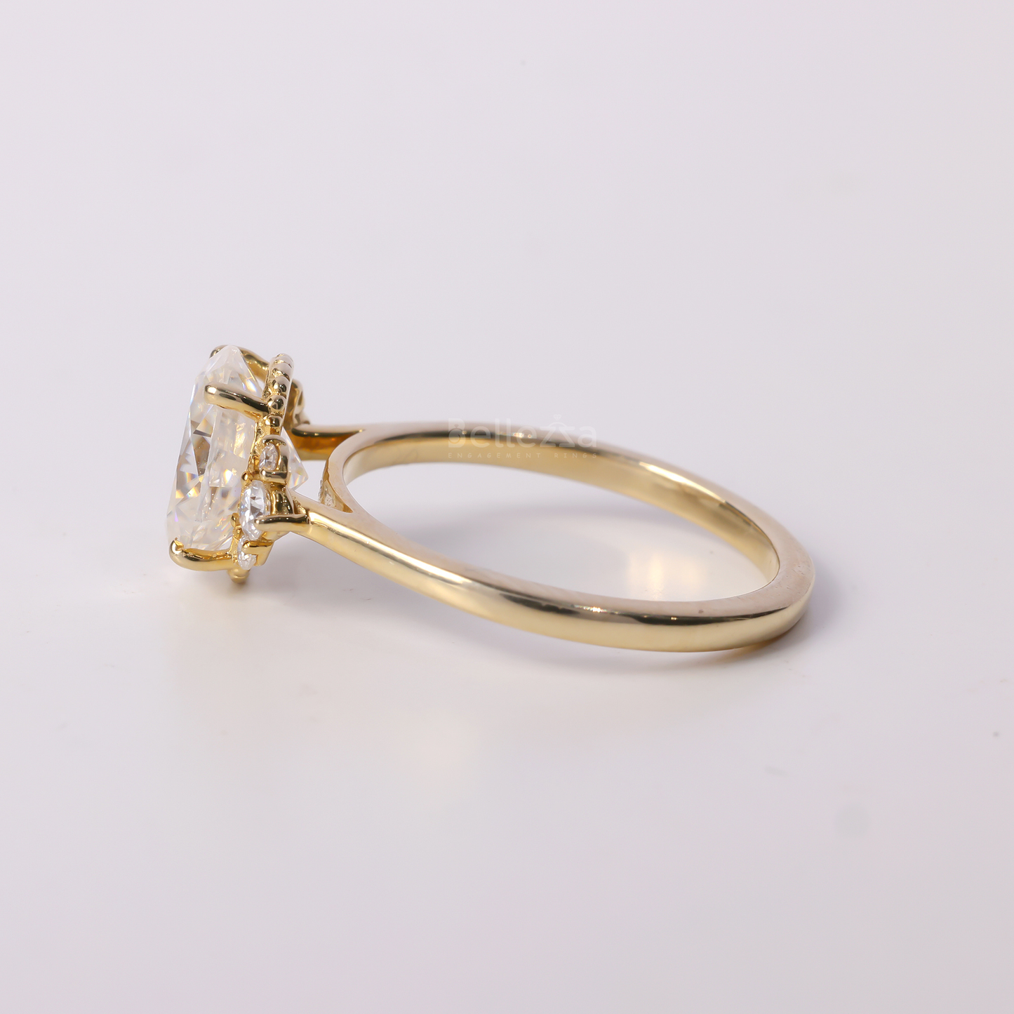 1.0CT Oval Cut Cluster Moissanite Engagement Ring - Ready to Ship