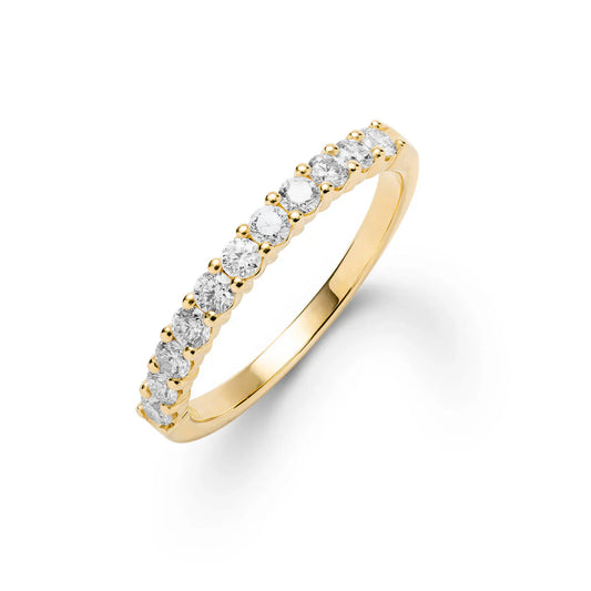 1.32TCW Round Diamond Eternity Moissanite April Birthstone Wedding Band