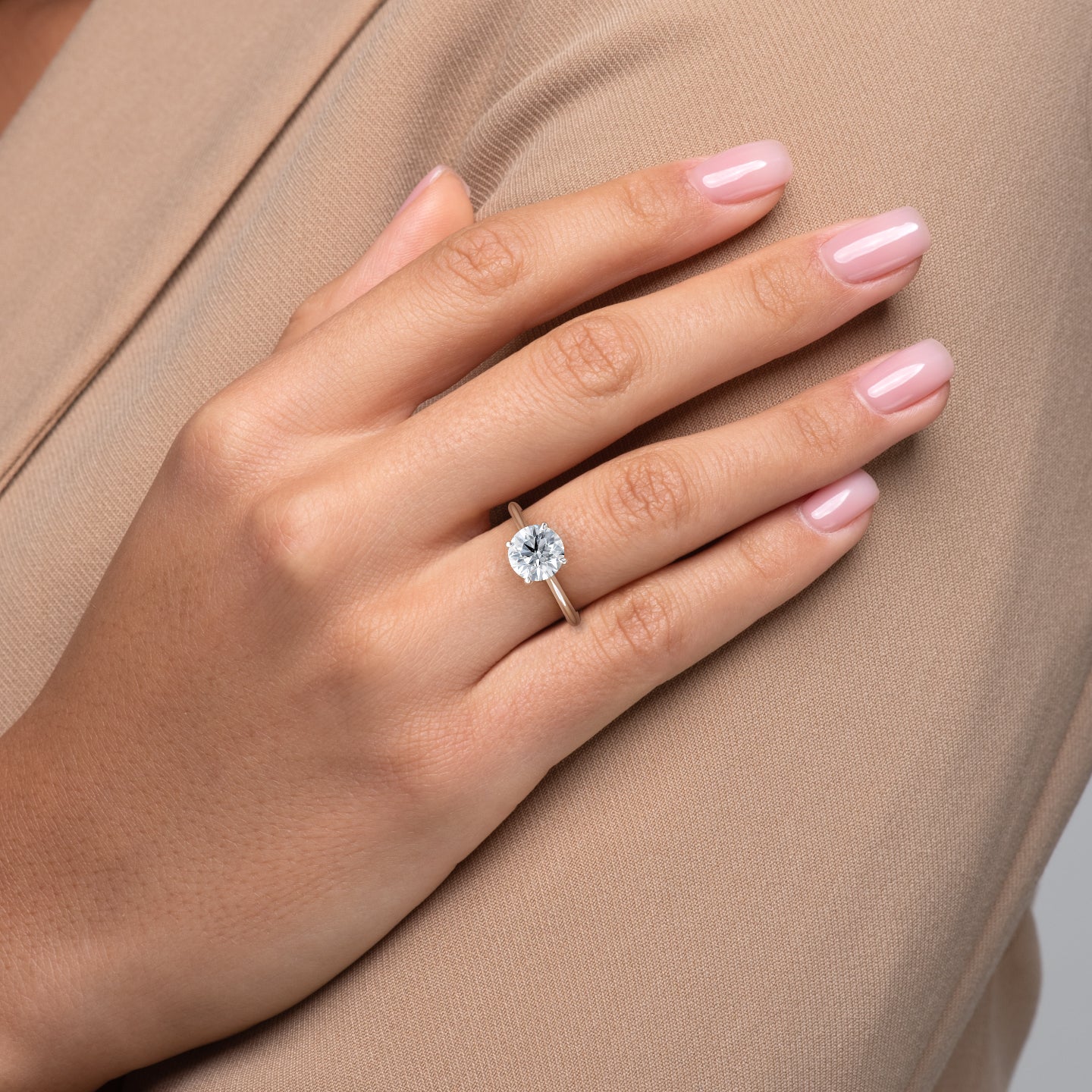 2.50 CT Round Moissanite Solitaire Engagement Ring