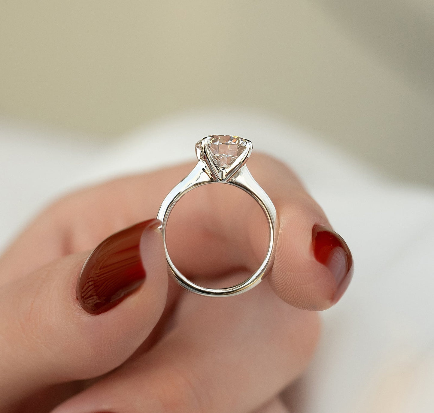 2.50 CT Round Moissanite Solitaire Engagement Ring