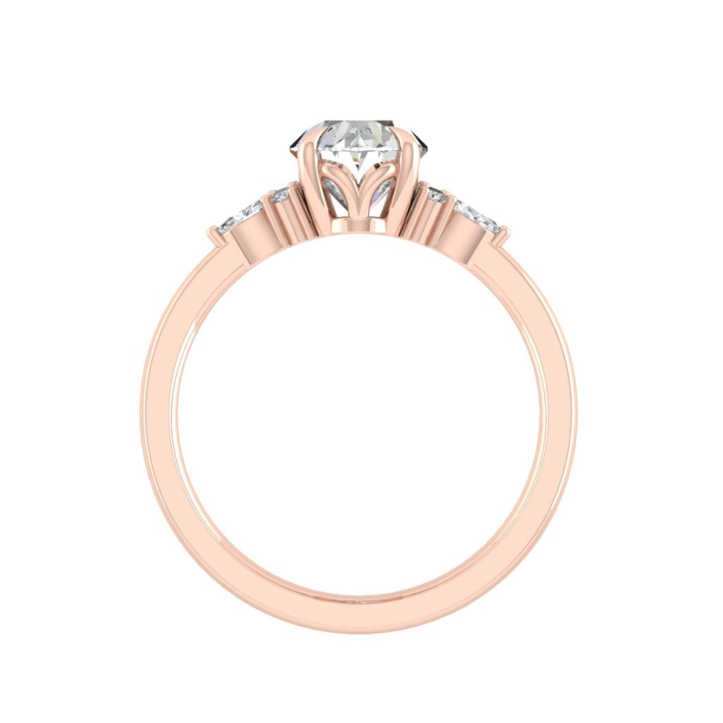 1.91 CT Oval Cut Cluster Moissanite Engagement Ring