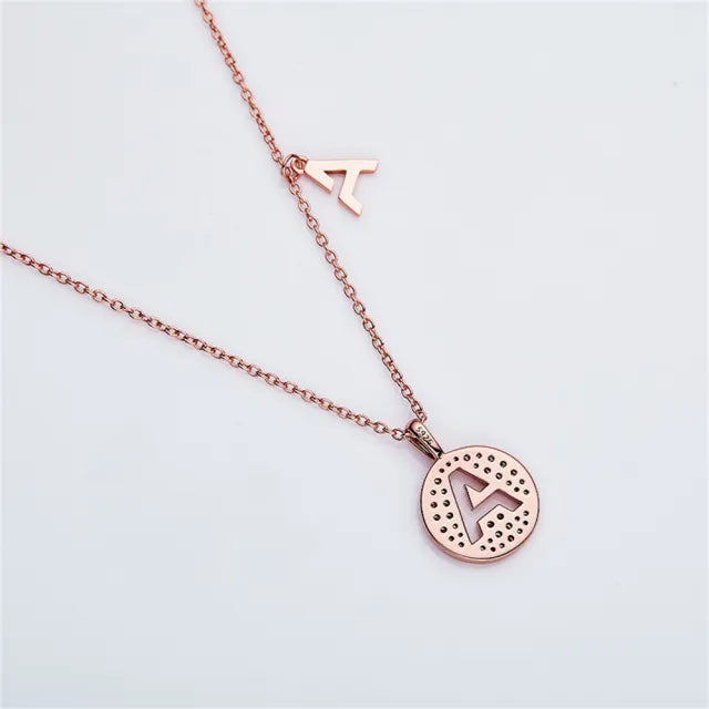 \ A \" Letter Moissanite Diamond Necklace for Women"