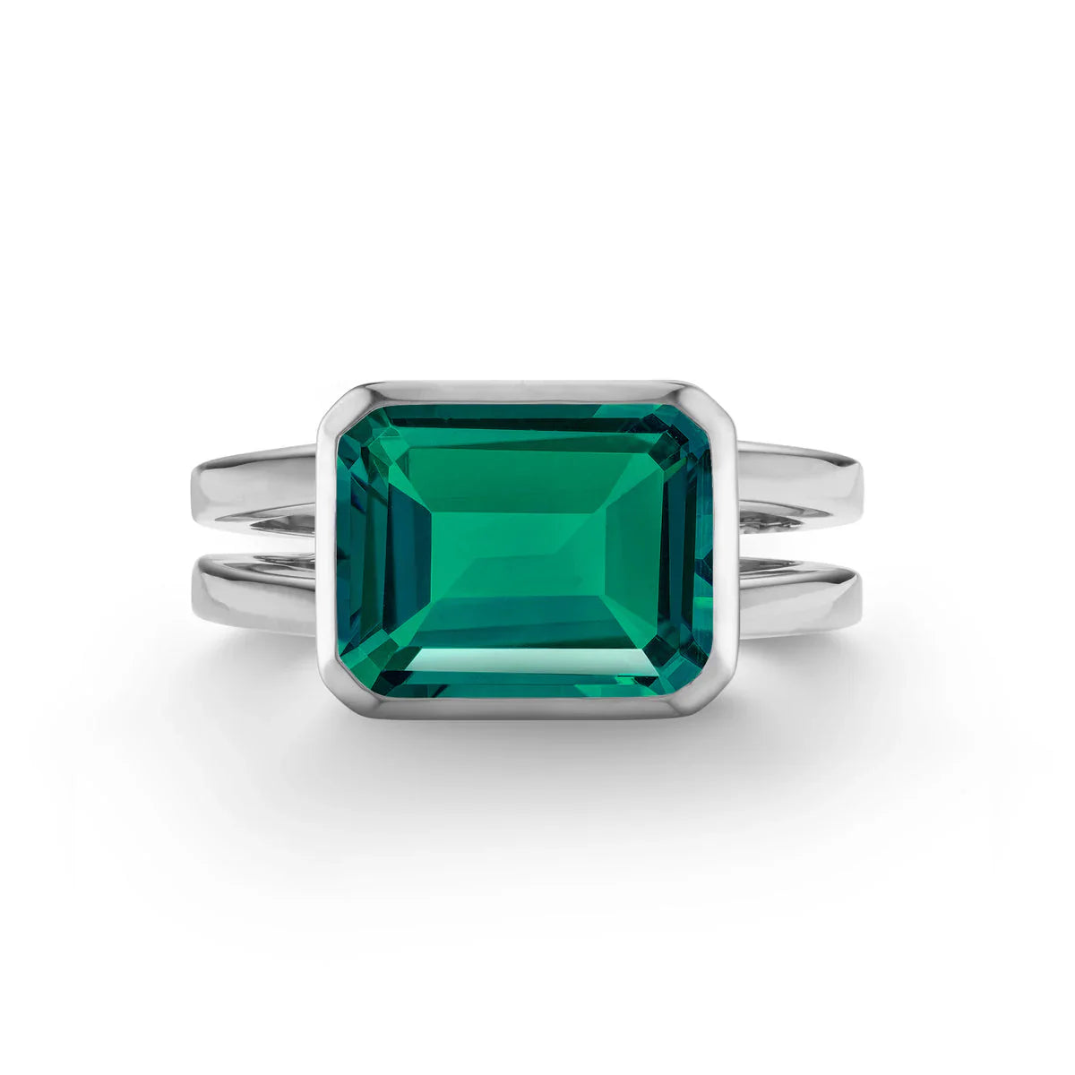 4.0CT Emerald Solitaire Emerald Moissanite May Birthstone Engagement Ring