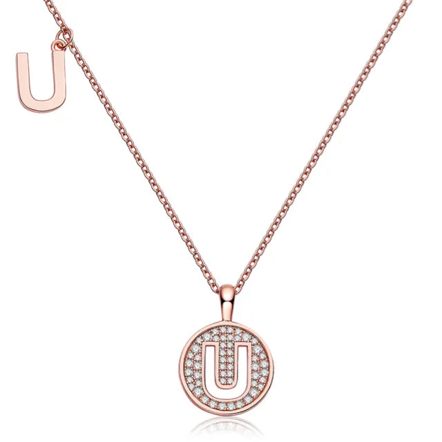 \ U \" Letter Moissanite Diamond Necklace for Women"