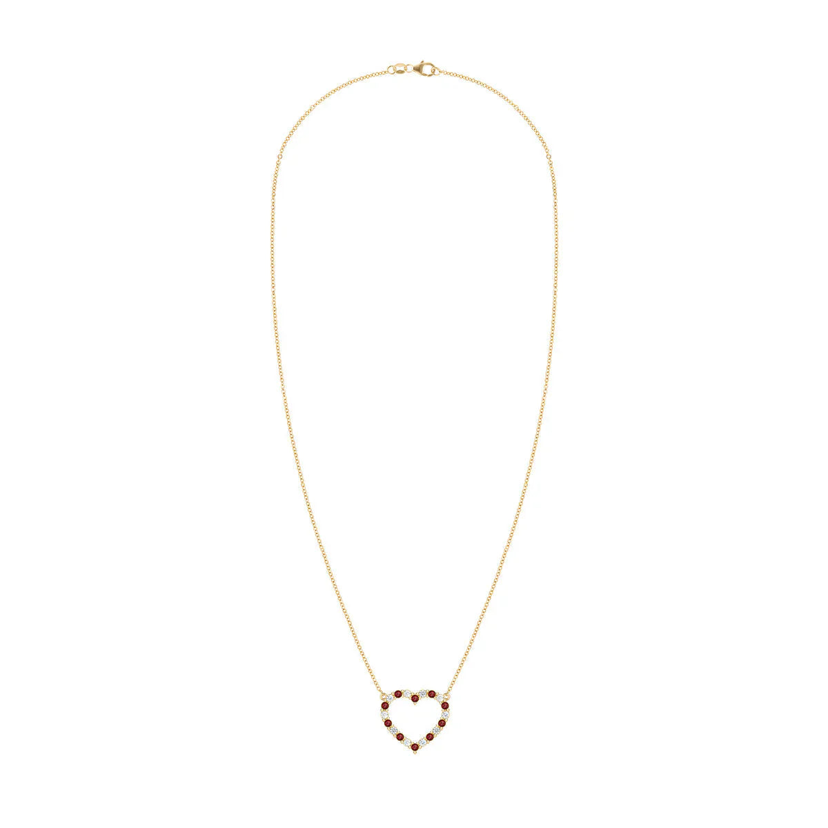 2.50 TCW Round Cut Open Heart Moissanite Necklace-January Birthstone