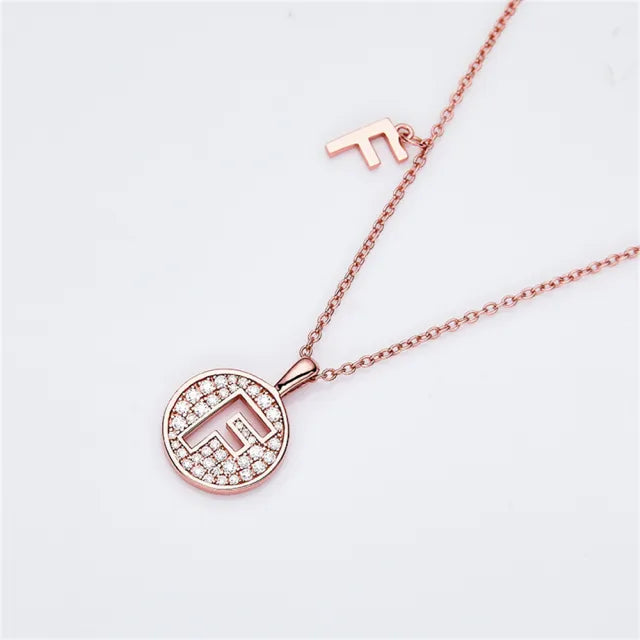 \ F \" Letter Moissanite Diamond Necklace for Women"