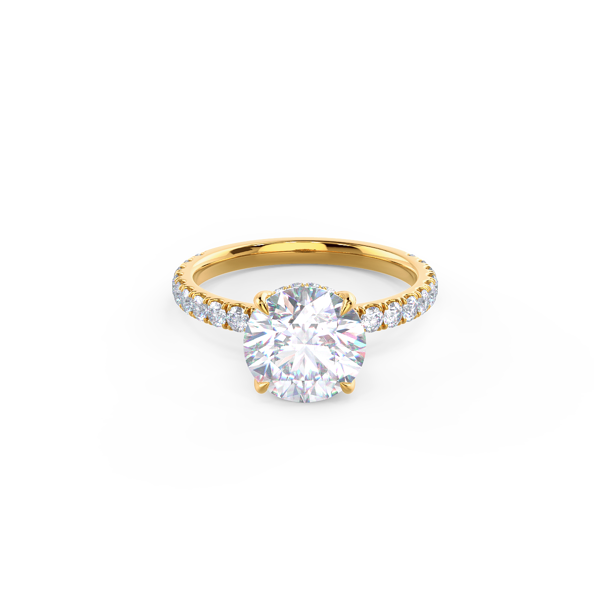 1.50CT Round Brilliant Cut Moissanite Pave Diamond Engagement Ring