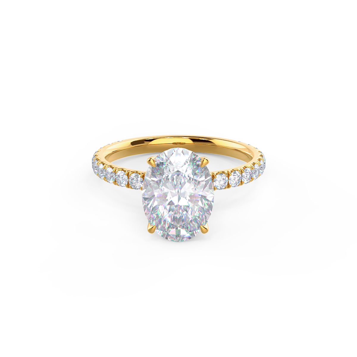 2.25CT Oval Cut Moissanite Pave Diamond Engagement Ring