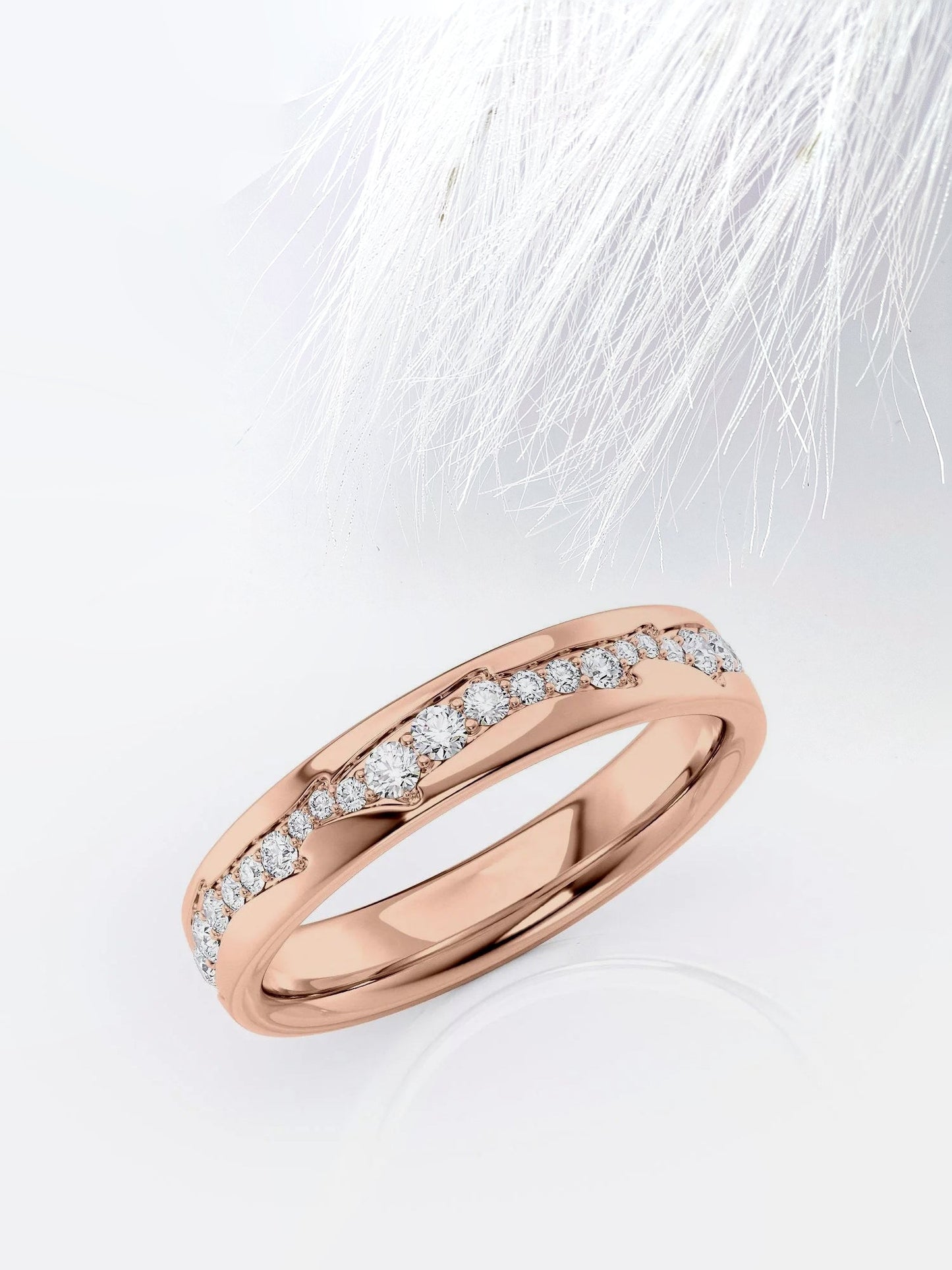 Round Cut The Diamond Twig Cigar Moissanite Men's Diamond Wedding Band