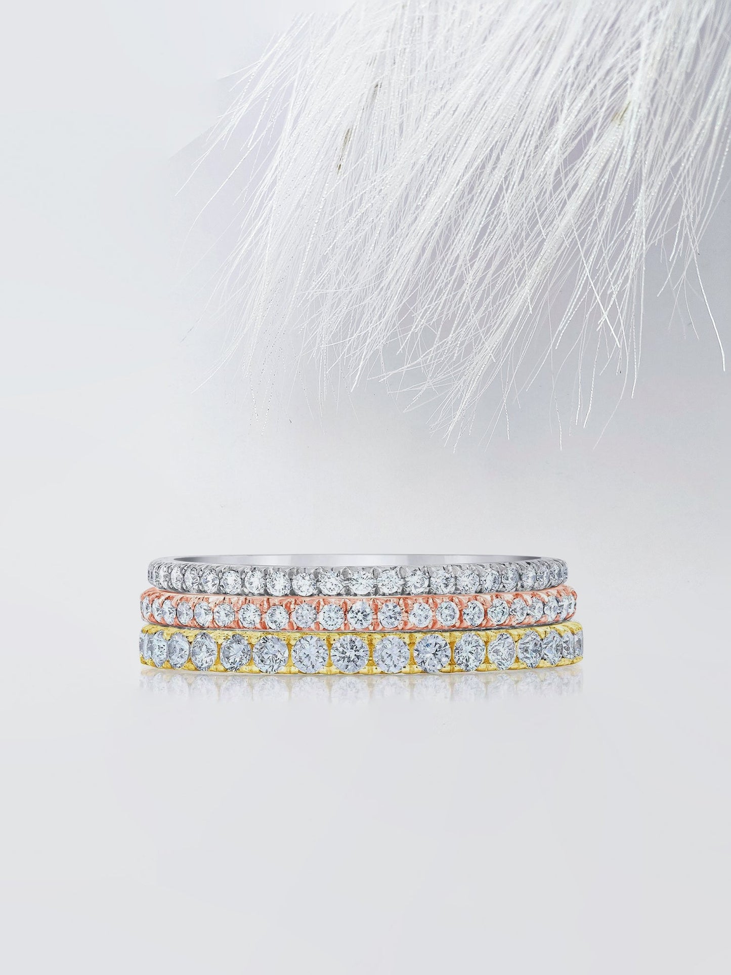 Round Cut Micro Pave Eternity Diamond Wedding Band For Women