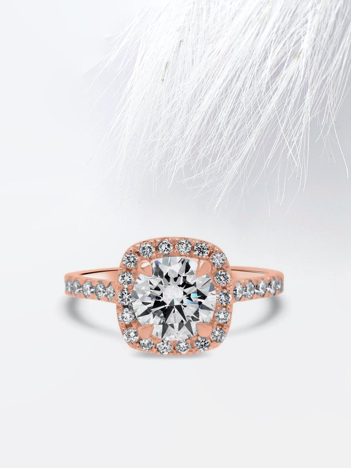 2.0CT Pear Cut Halo Moissanite Diamond Engagement Ring in Yellow Gold