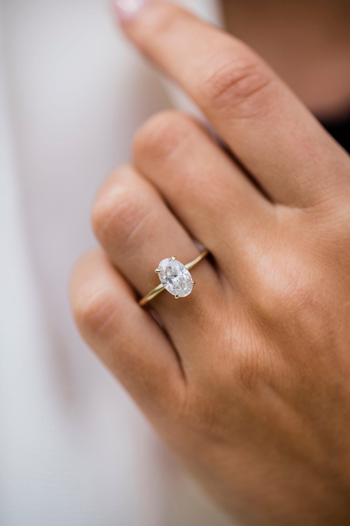 1.85CT Oval Cut Solitaire Moissanite Diamond Engagement Ring
