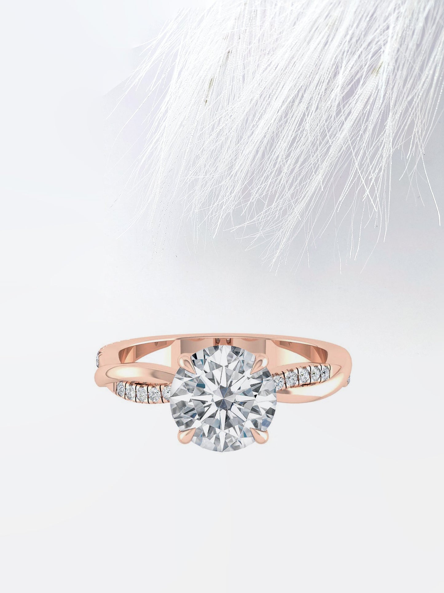 1.5CT Round Cut Twisted Moissanite Diamond Engagement Ring Anniversary Gift