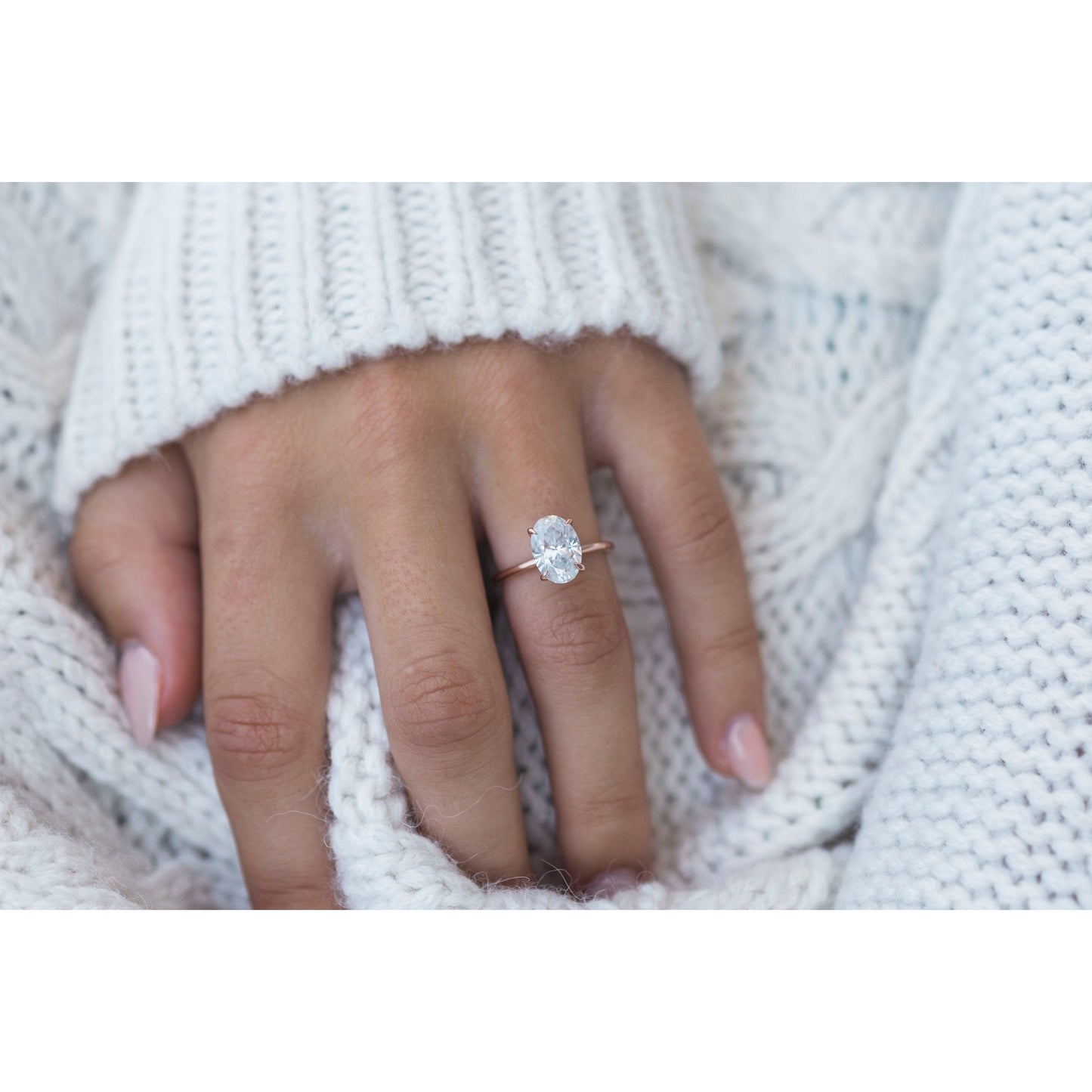 2.70CT Oval Cut Solitaire Moissanite Diamond Engagement Ring
