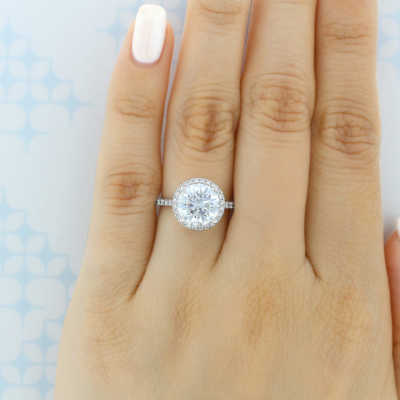 1.93CT Pear Cut Hidden Halo Moissanite Engagement Ring in 18K Rose Gold