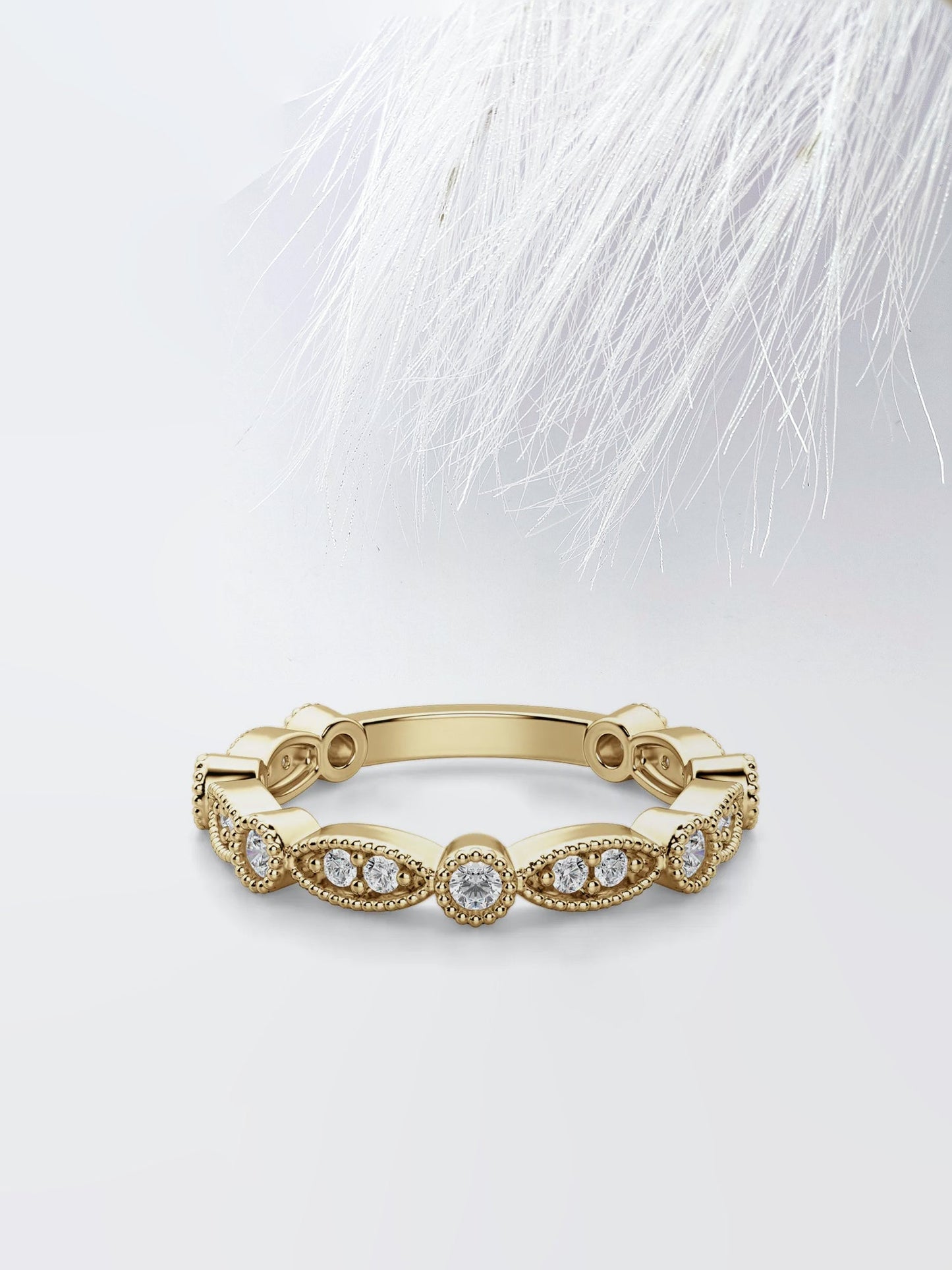 Round Cut 3\\4 Eternity Diamond Wedding Band For Her