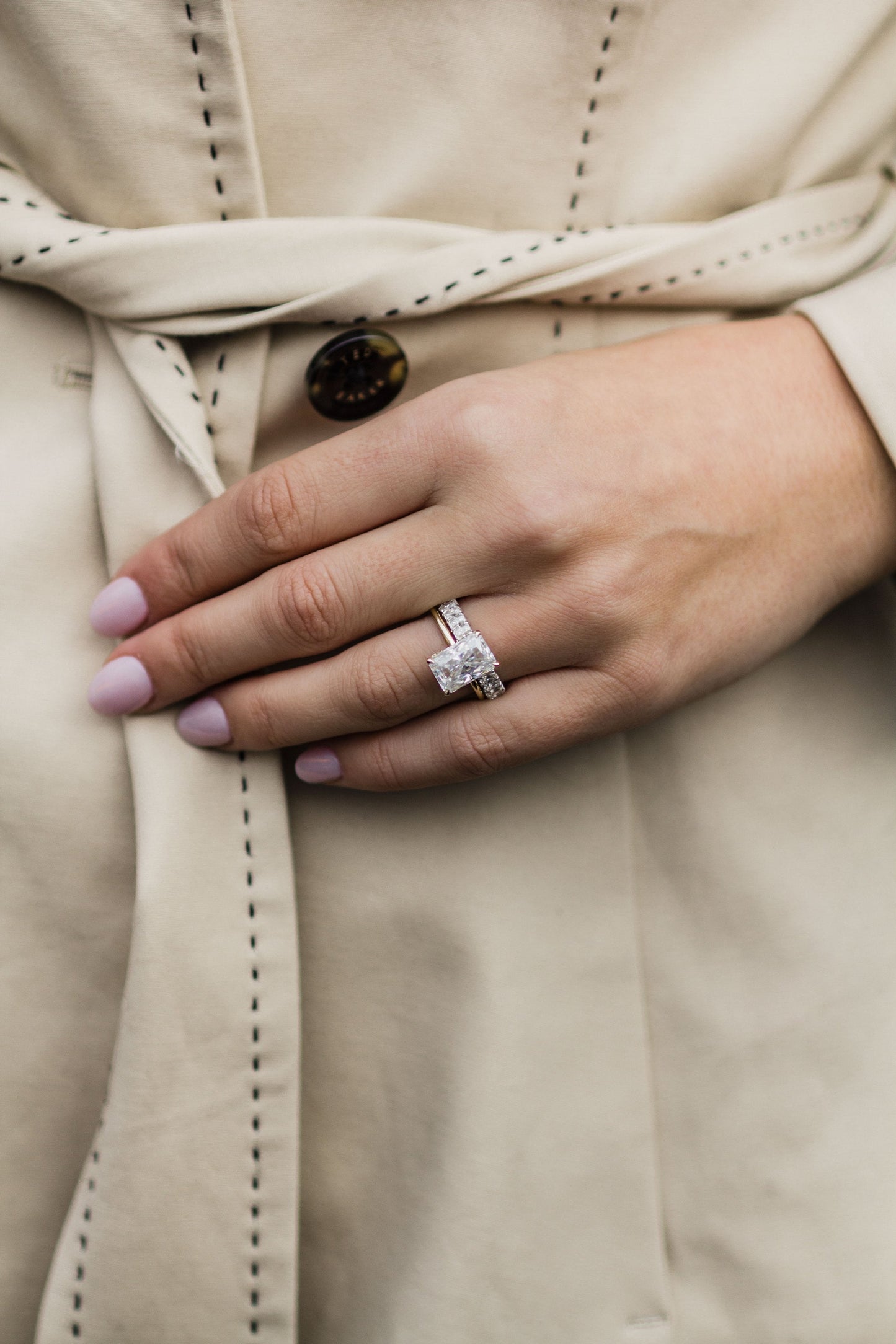 3.70CT Radiant Cut Moissanite Solitaire Diamond Engagement Ring